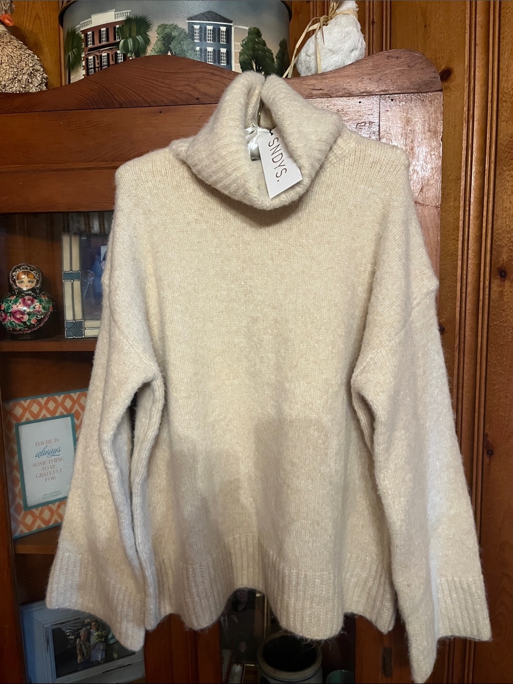 SNDYS Winnie Jumper in Cream Sz Small (oversized) NWT - Picture 4 of 5
